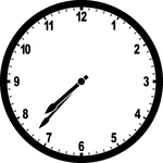 Round clock with numbers showing time 7:37