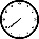 Round clock with numbers showing time 7:39