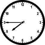 Round clock with numbers showing time 7:45