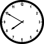 Round clock with numbers showing time 7:50