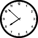 Round clock with numbers showing time 7:52