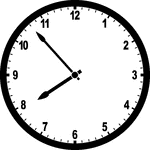 Round clock with numbers showing time 7:53