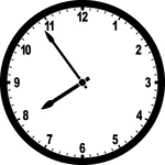 Round clock with numbers showing time 7:54
