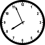 Round clock with numbers showing time 7:56