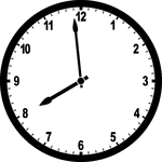 Round clock with numbers showing time 7:59