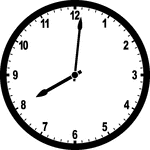 Round clock with numbers showing time 8:01