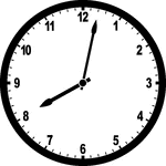Round clock with numbers showing time 8:02