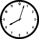 Round clock with numbers showing time 8:03