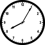 Round clock with numbers showing time 8:05