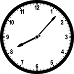 Round clock with numbers showing time 8:07