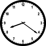 Round clock with numbers showing time 8:21