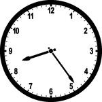 Round clock with numbers showing time 8:24