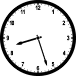 Round clock with numbers showing time 8:27