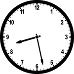 Round clock with numbers showing time 8:28