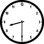 Round clock with numbers showing time 8:30