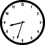 Round clock with numbers showing time 8:33