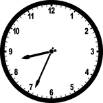 Round clock with numbers showing time 8:34
