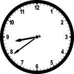 Round clock with numbers showing time 8:39