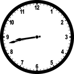Round clock with numbers showing time 8:43