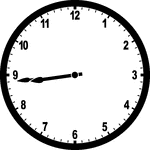 Round clock with numbers showing time 8:44