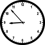 Round clock with numbers showing time 8:53