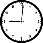 Round clock with numbers showing time 9:01