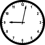 Round clock with numbers showing time 9:02