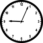 Round clock with numbers showing time 9:04