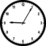 Round clock with numbers showing time 9:05