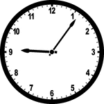 Round clock with numbers showing time 9:06