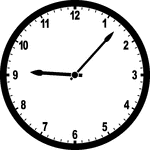 Round clock with numbers showing time 9:07