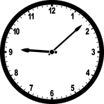 Round clock with numbers showing time 9:08