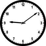 Round clock with numbers showing time 9:09
