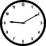 Round clock with numbers showing time 9:10