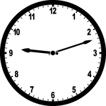 Round clock with numbers showing time 9:12