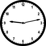Round clock with numbers showing time 9:13