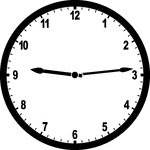Round clock with numbers showing time 9:14