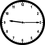 Round clock with numbers showing time 9:15