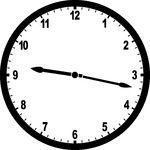 Round clock with numbers showing time 9:17