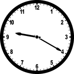 Round clock with numbers showing time 9:20