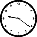 Round clock with numbers showing time 9:21