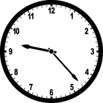 Round clock with numbers showing time 9:23