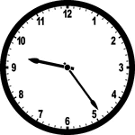 Round clock with numbers showing time 9:24
