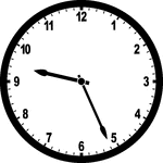 Round clock with numbers showing time 9:26