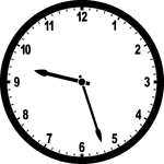 Round clock with numbers showing time 9:27