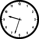 Round clock with numbers showing time 9:33
