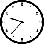 Round clock with numbers showing time 9:37