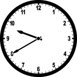 Round clock with numbers showing time 9:40