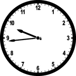 Round clock with numbers showing time 9:44