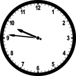 Round clock with numbers showing time 9:46